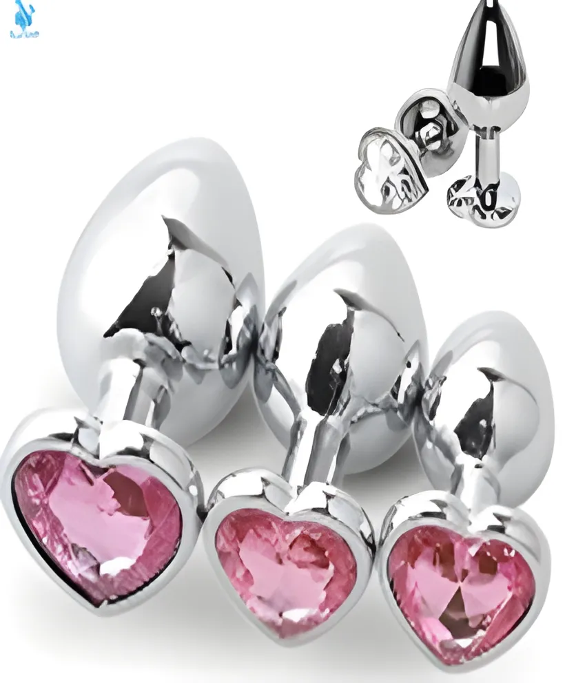 Heart Shaped Steel Anal Plug Set - Metal Toy Set | MyFun.lk