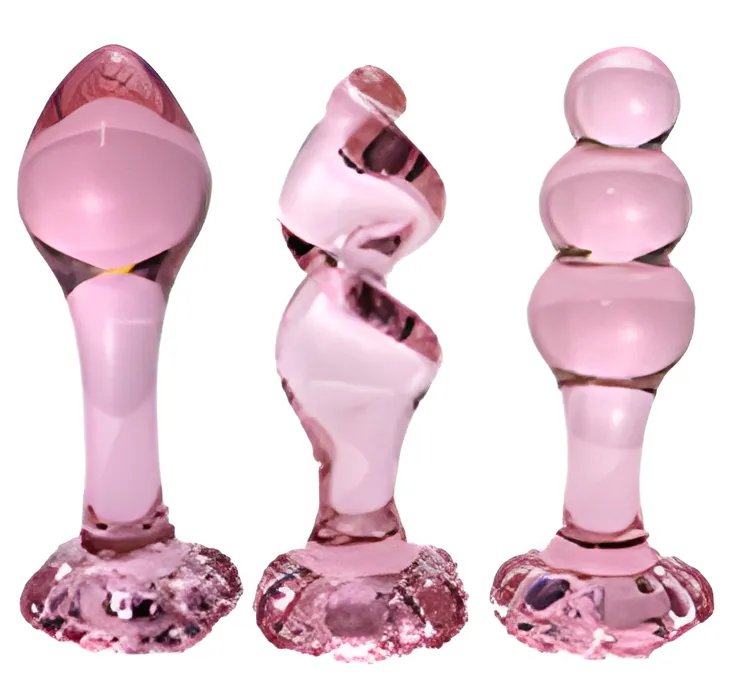 Crystal Glass Flower Anal Plug Dildo - Elegant Sex Toy | MyFun.lk