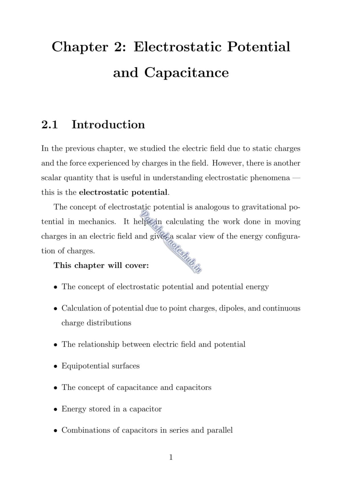 CBSE Class 12 physics Chapter 2 Page 1