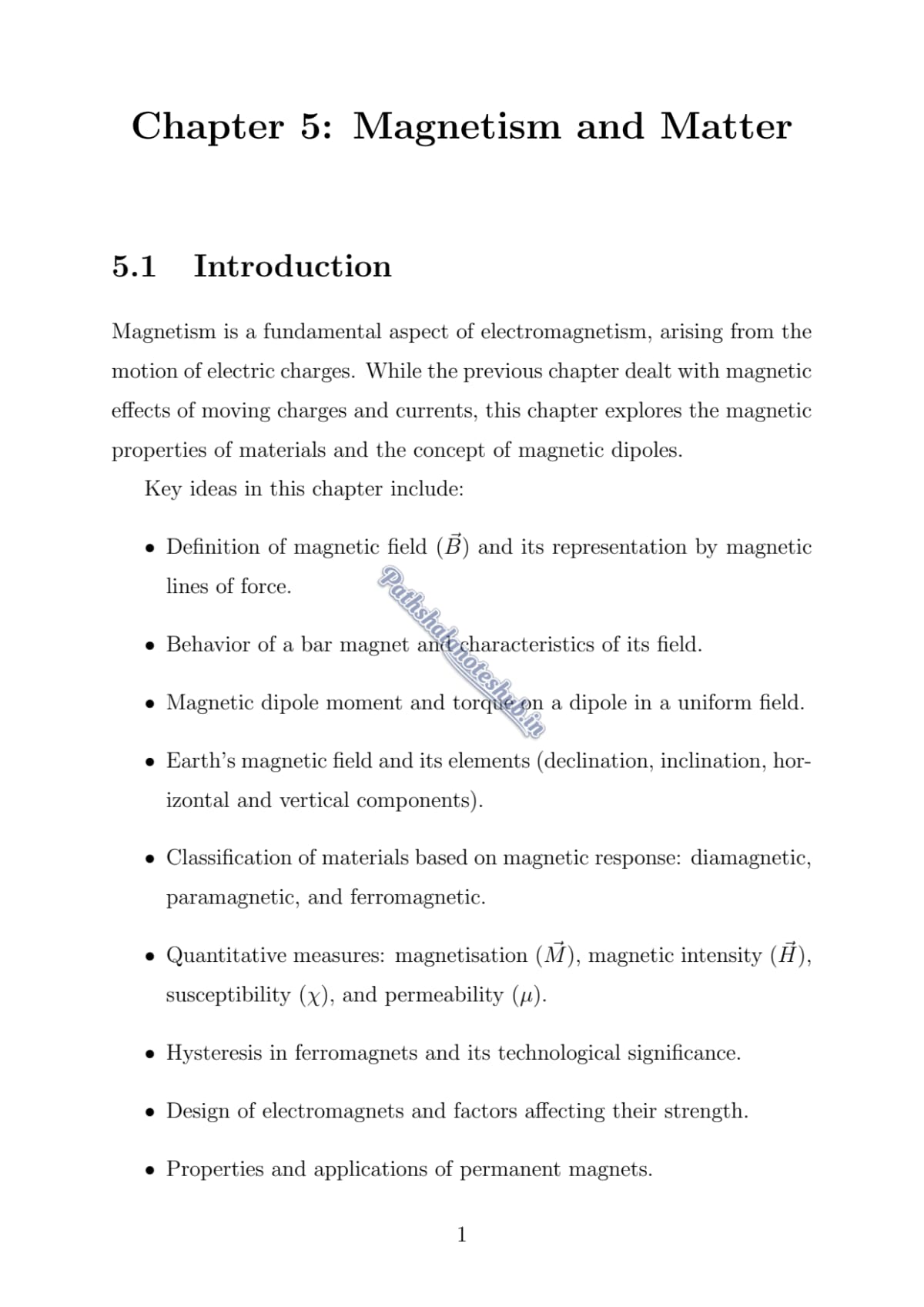 CBSE Class 12 physics Chapter 5 Page 1