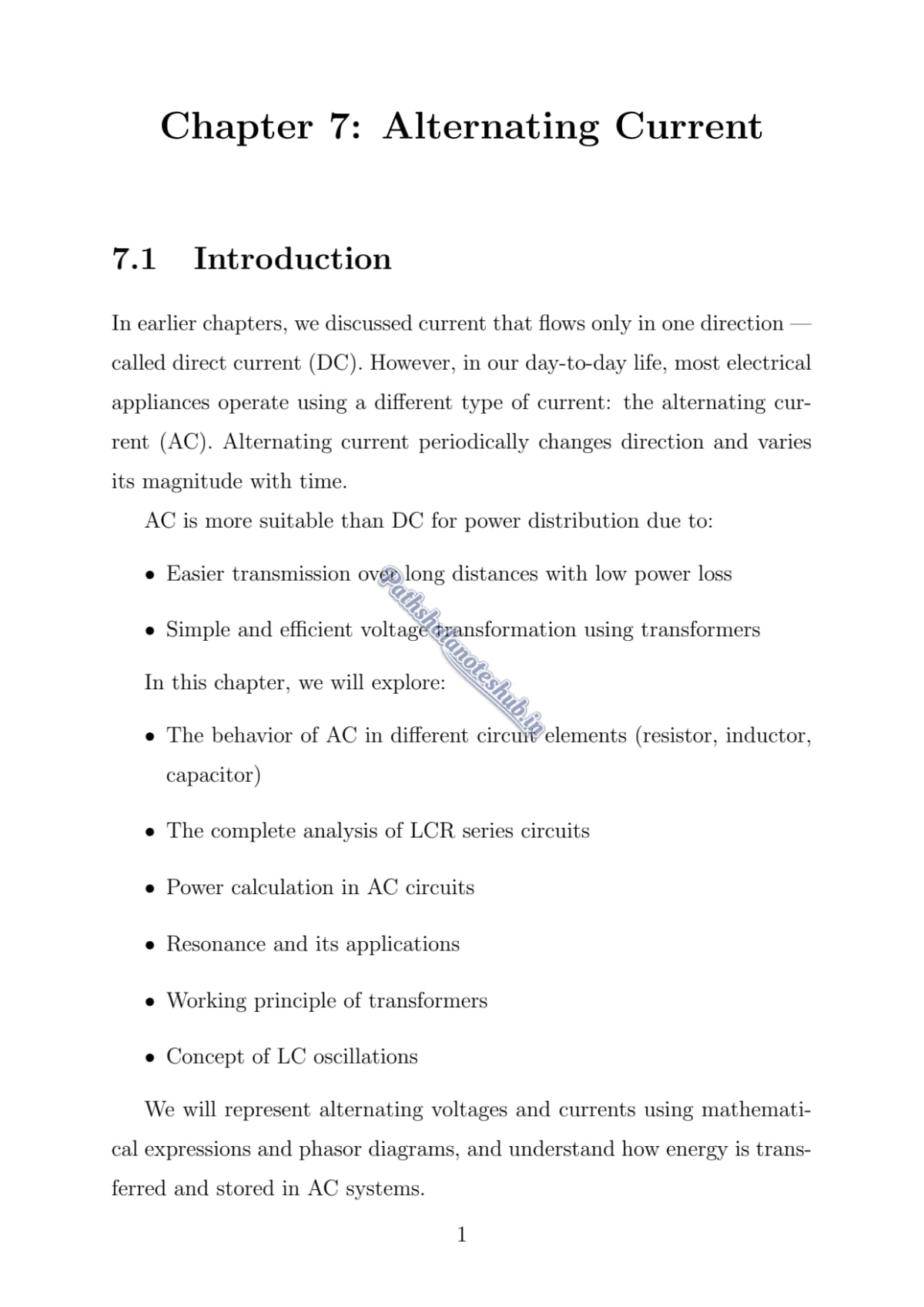 CBSE Class 12 physics Chapter 7 Page 1