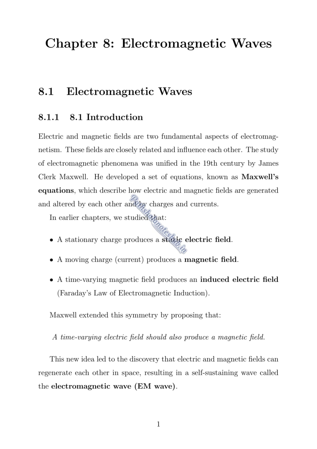 CBSE Class 12 physics Chapter 8 Page 1