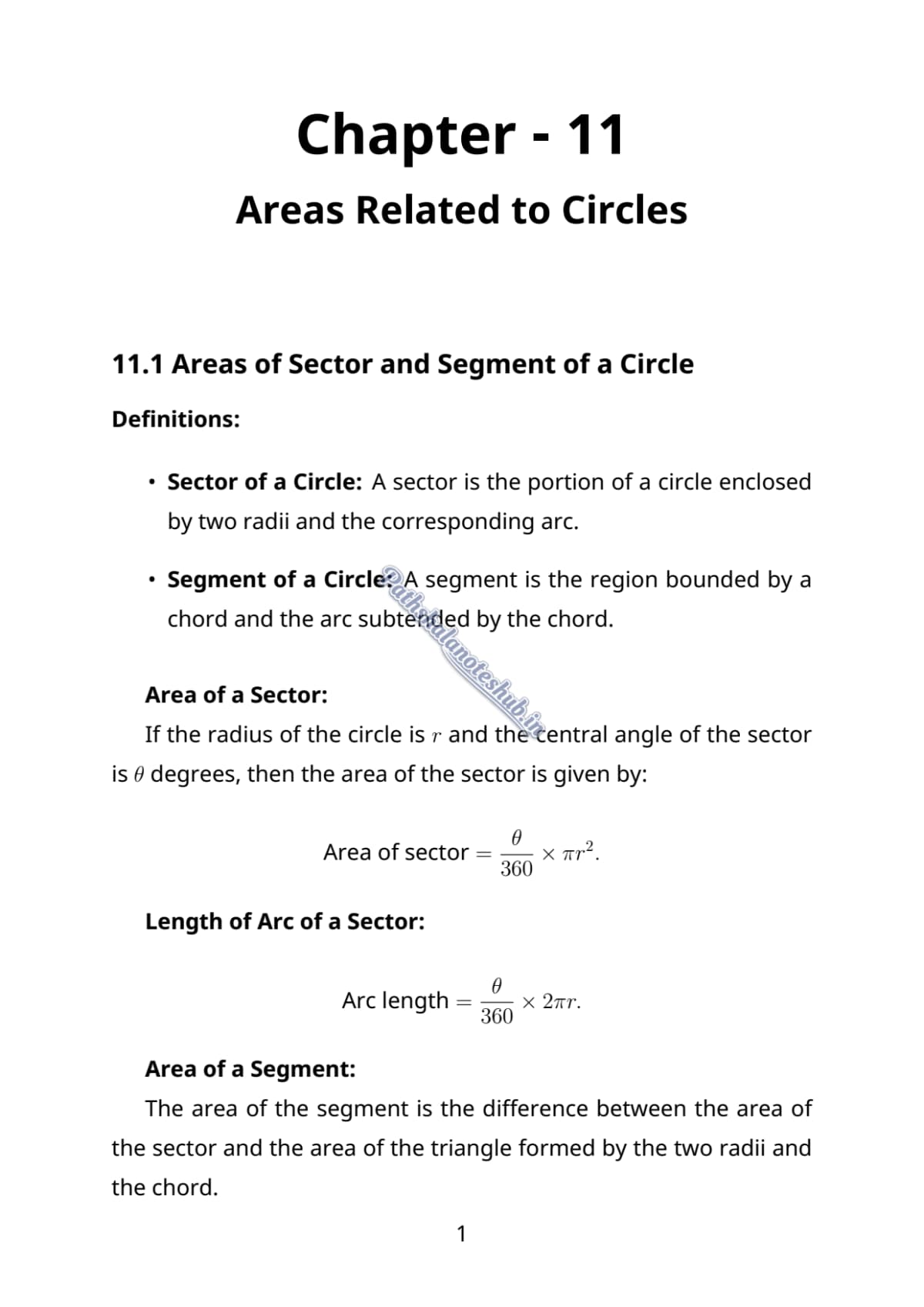 CBSE Class 10 mathematics Chapter 11 Page 1