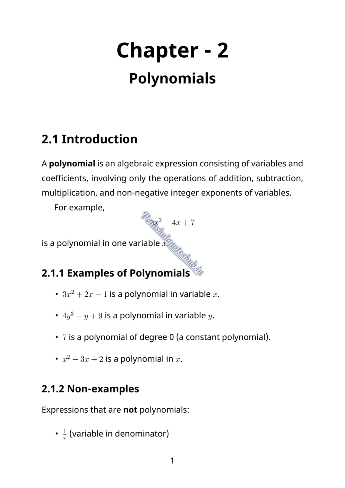 CBSE Class 10 mathematics Chapter 2 Page 1