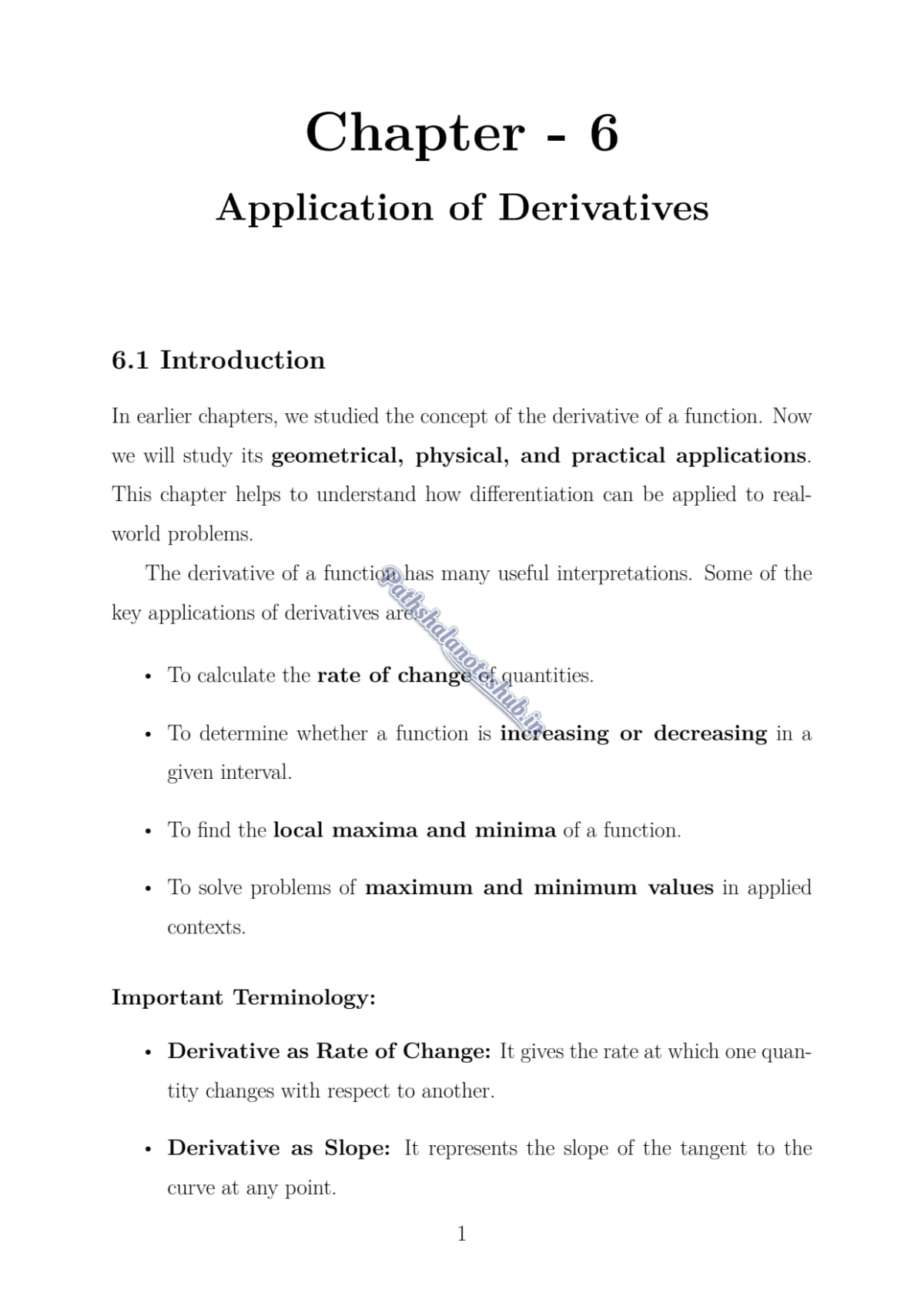 CBSE Class 12 mathematics Chapter 6 Page 1