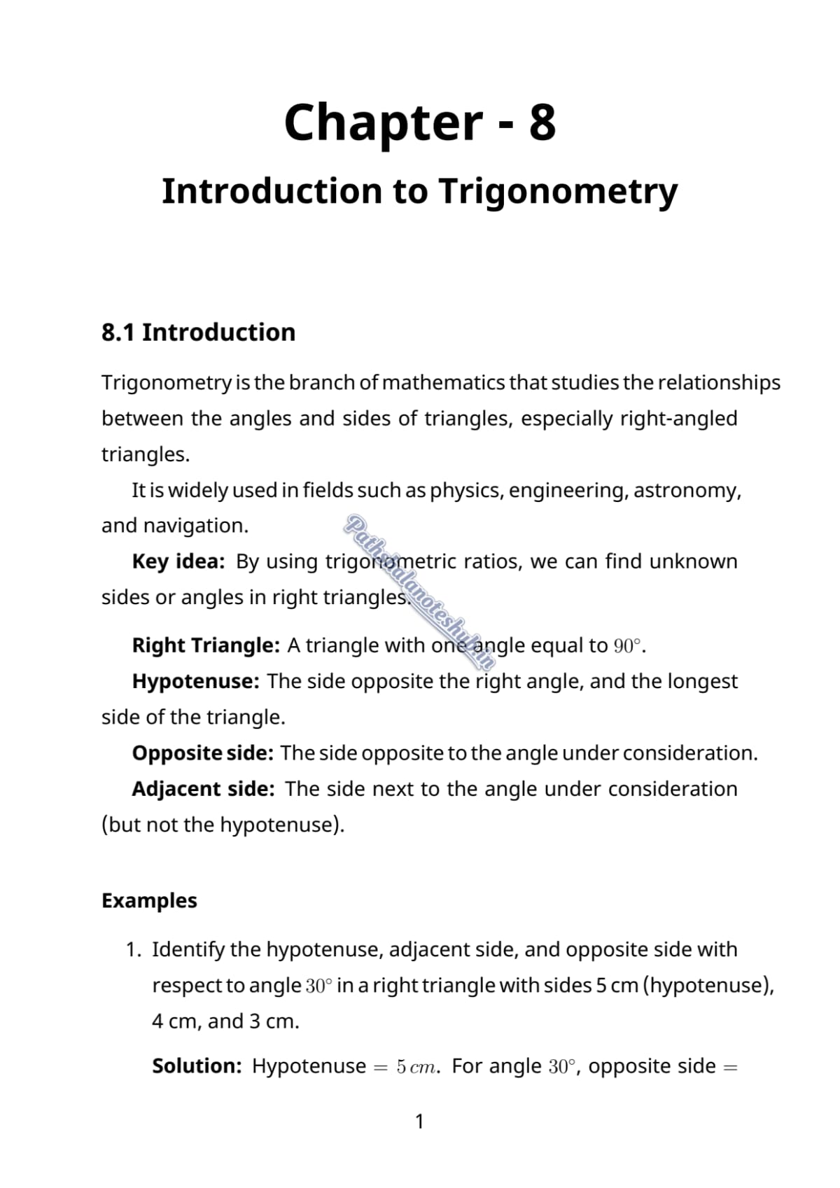 CBSE Class 10 mathematics Chapter 8 Page 1