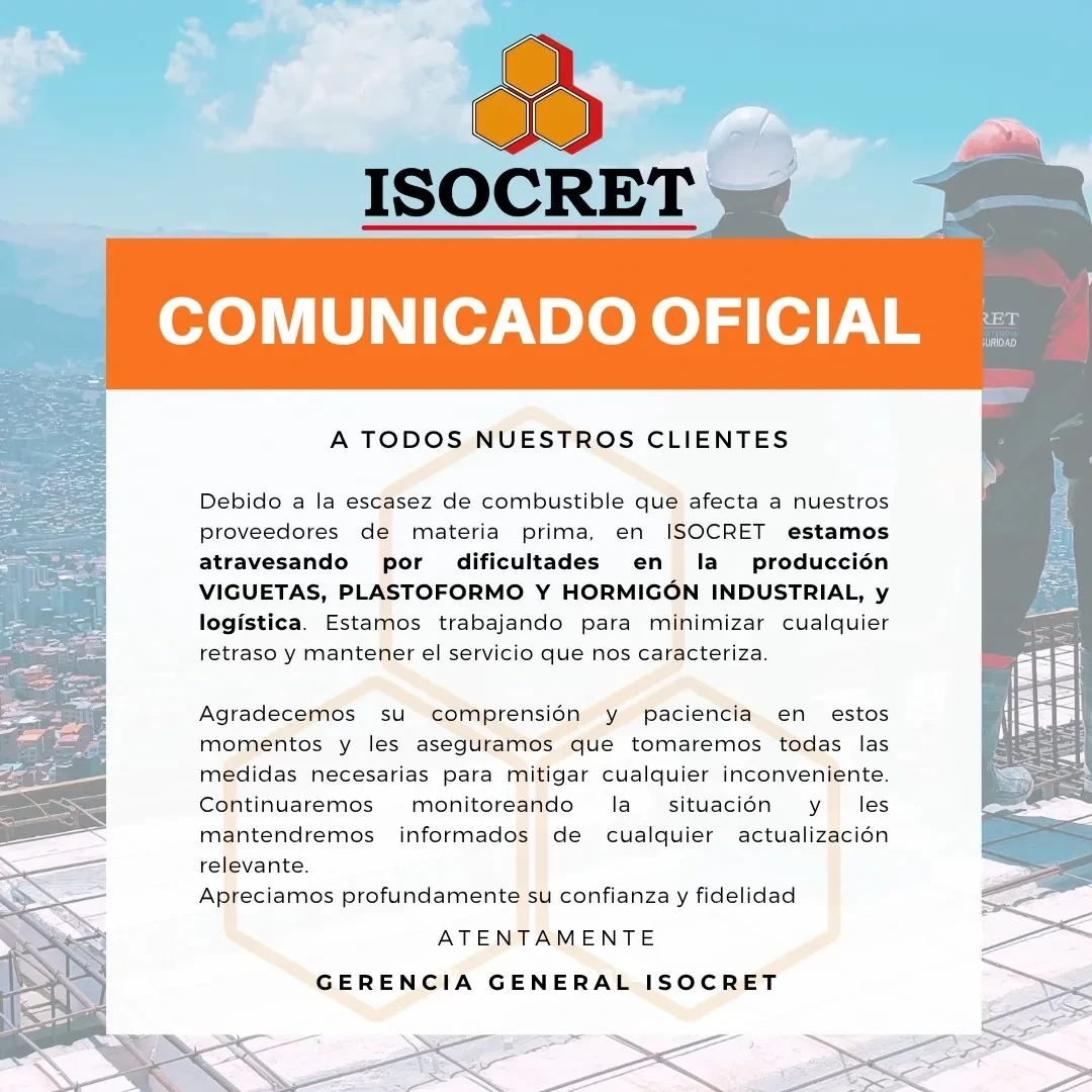 COMUNICADO OFICIAL ISOCRET