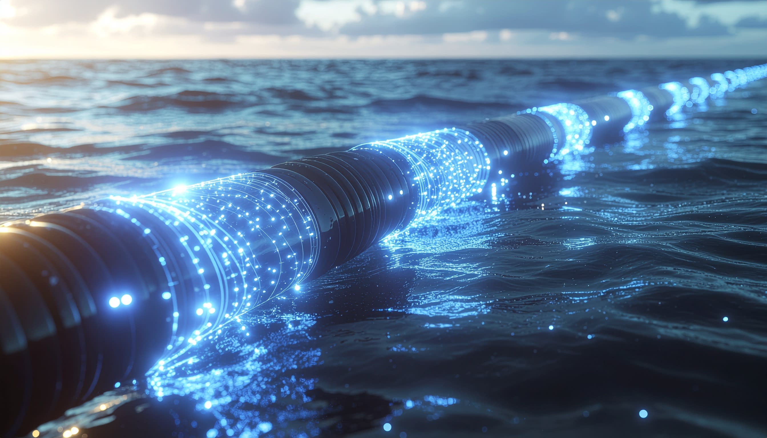 Cables de fibra óptica iluminados