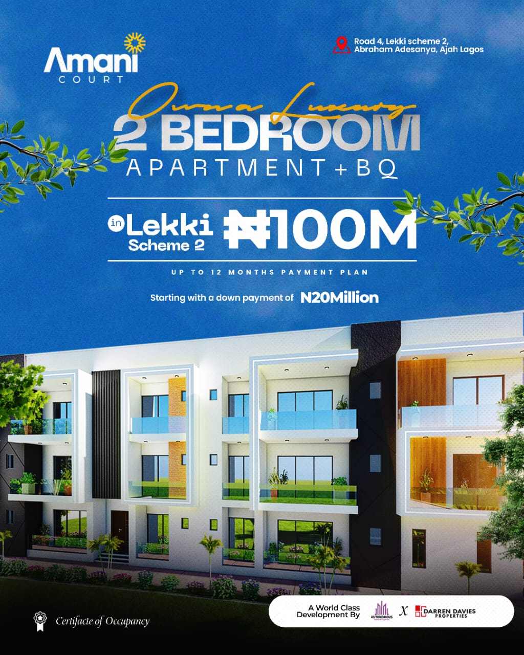 2 Bedroom+BQ Apartment