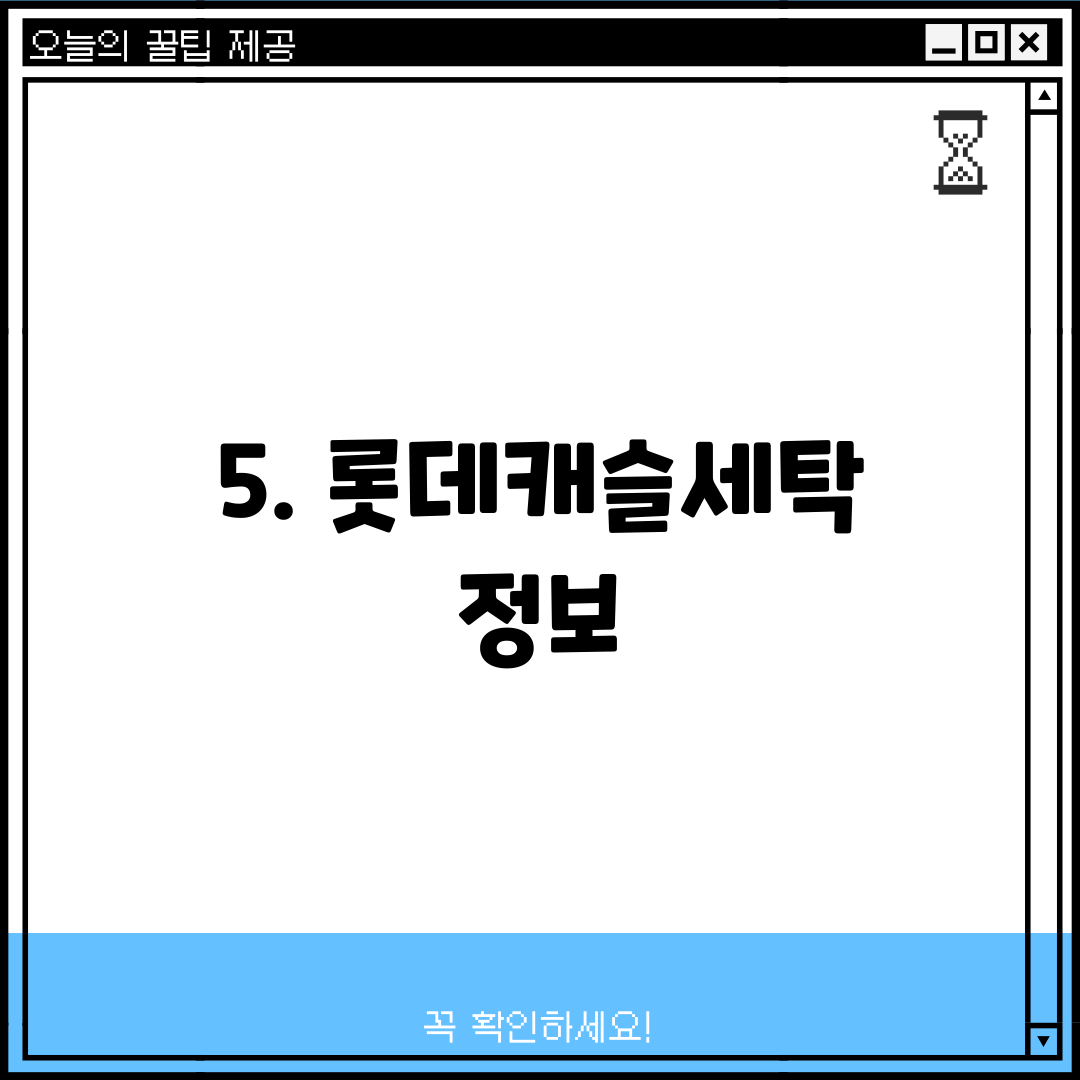 5. 롯데캐슬세탁 정보