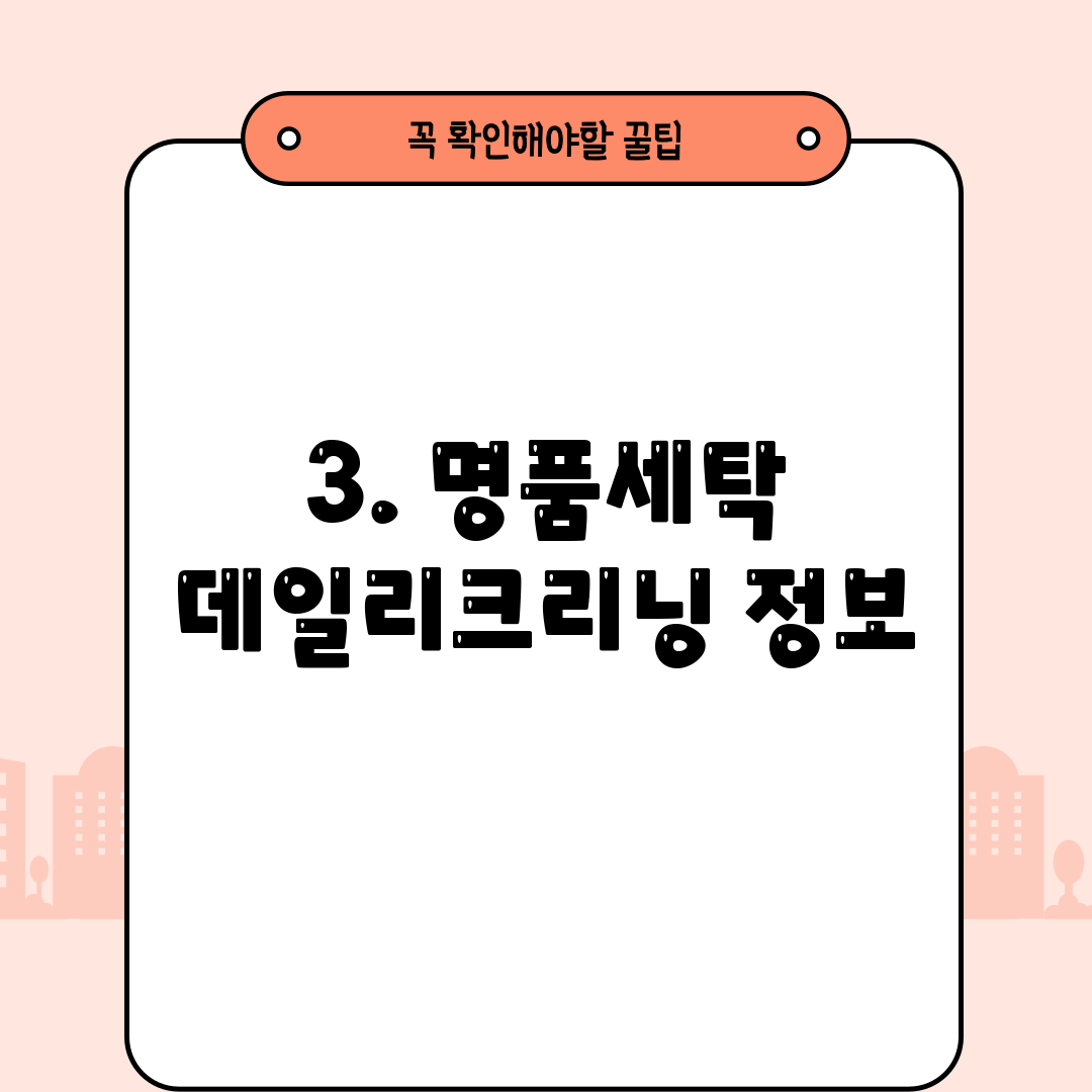3. 명품세탁 데일리크리닝 정보