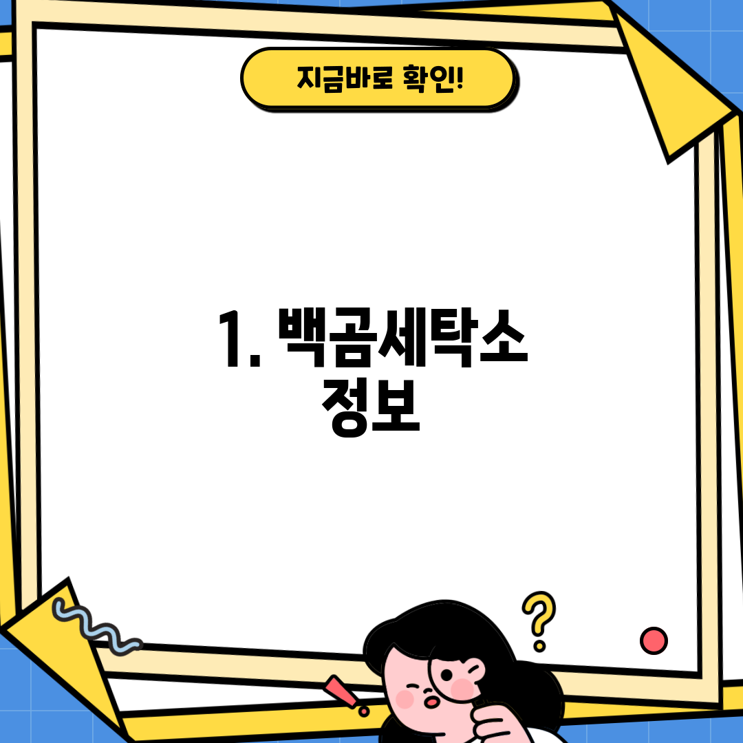 1. 백곰세탁소 정보