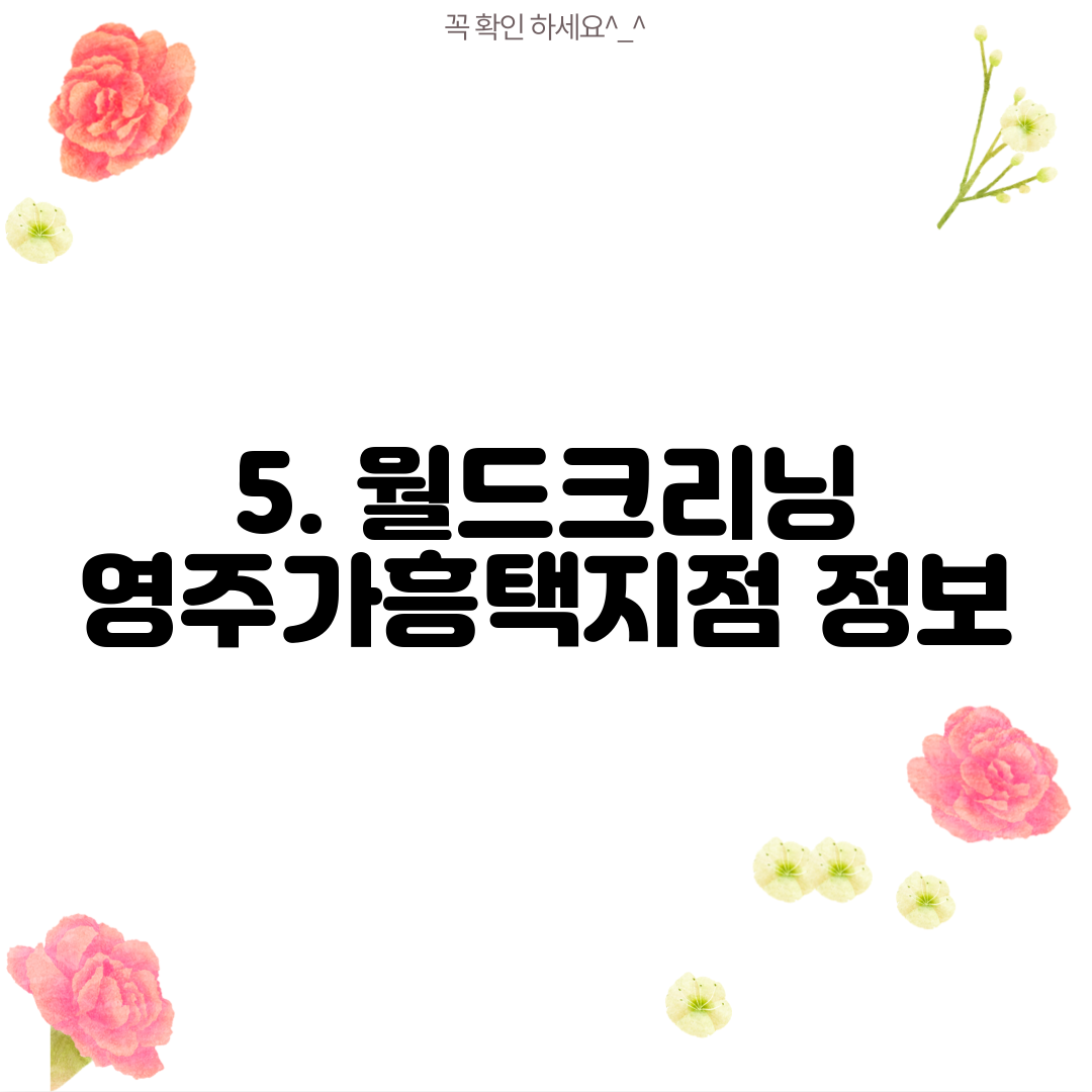 5. 월드크리닝 영주가흥택지점 정보