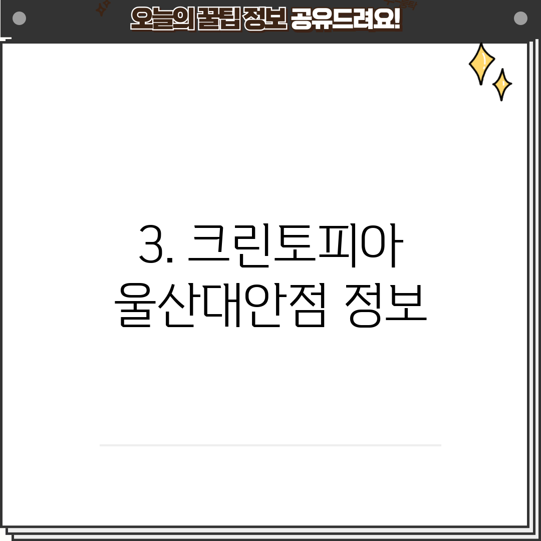3. 크린토피아 울산대안점 정보