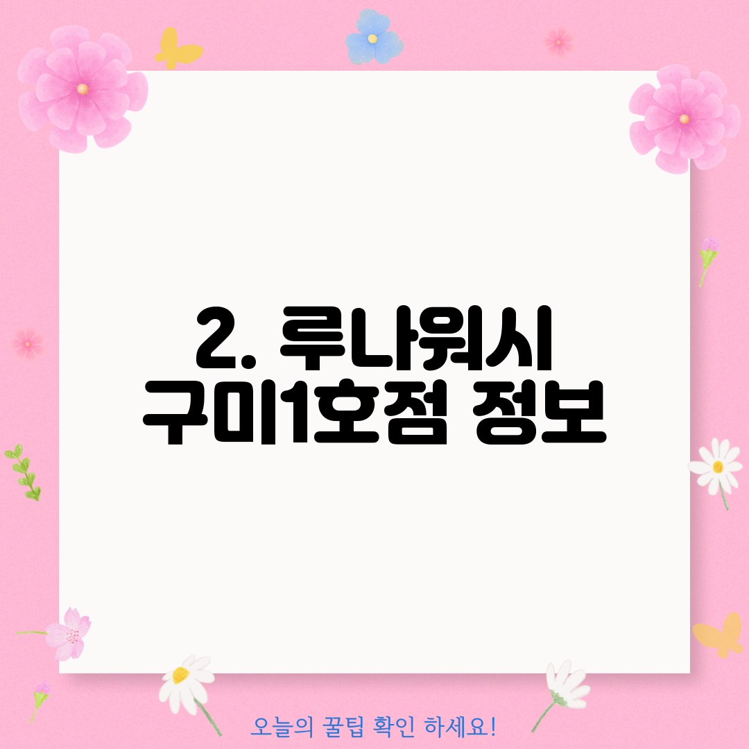 2. 루나워시 구미1호점 정보