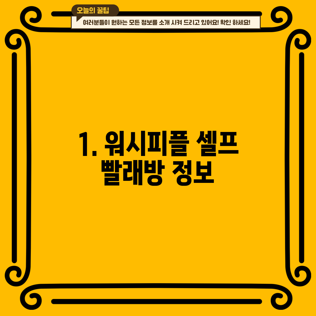 1. 워시피플 셀프 빨래방 정보
