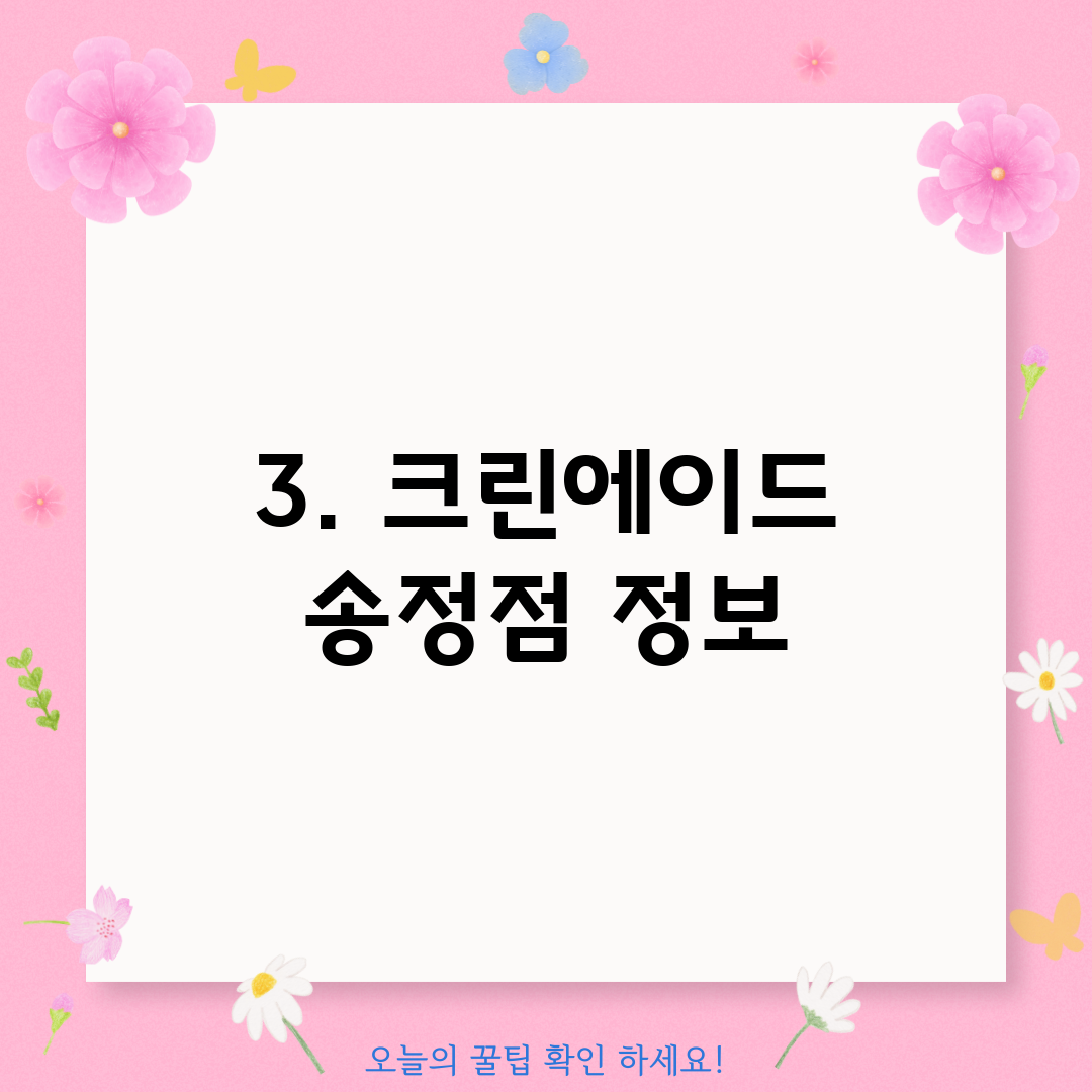 3. 크린에이드 송정점 정보
