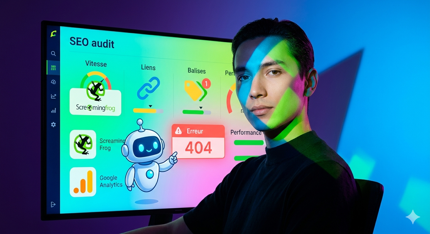 Analyse SEO - Image générée par Gemini