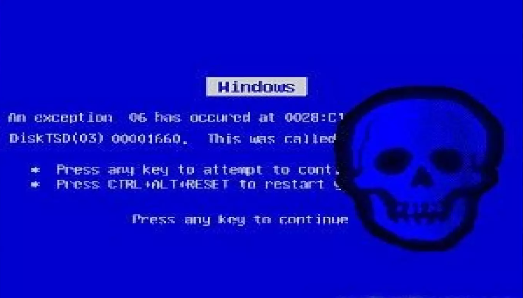 Windows screen of death