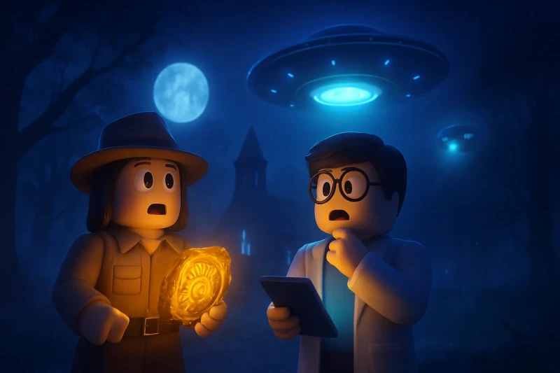 An AI analyzes mysterious light patterns in the skies over Little Wycliffe, sparking intrigue.