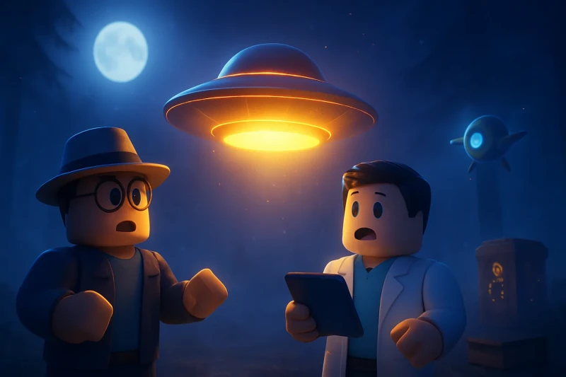 An AI system examines mysterious UFO movements in the skies over Rachel, Nevada.
