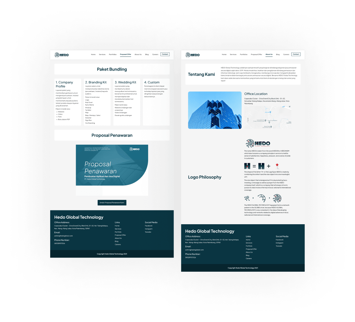 Package Bundling and About Us Design