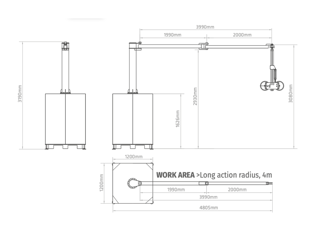 Plano técnico CML con soporte sobre grava