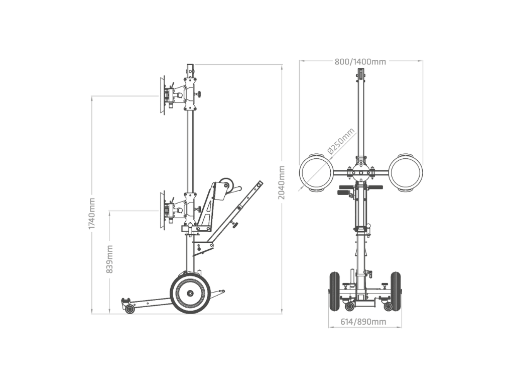 Plano técnico y dimensiones del Express 200S