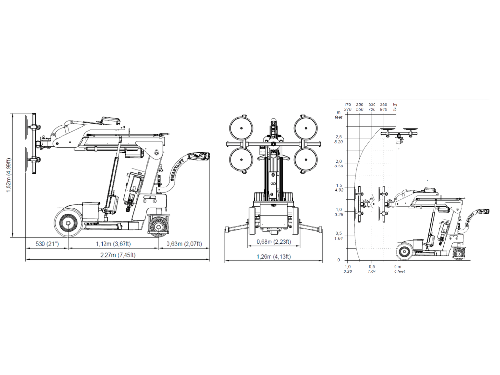Plano técnico y dimensiones del SL 208