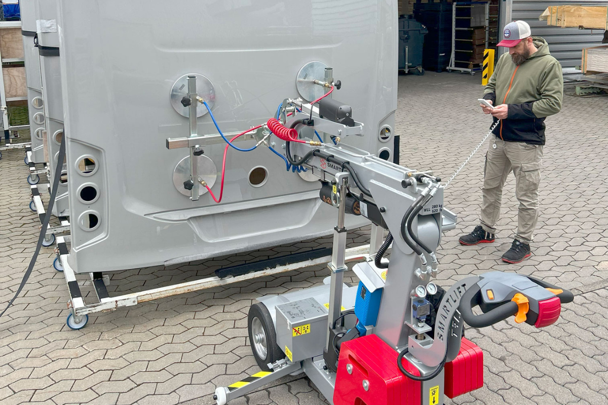 SL 380 compacto para manipulación de vidrio en interiores