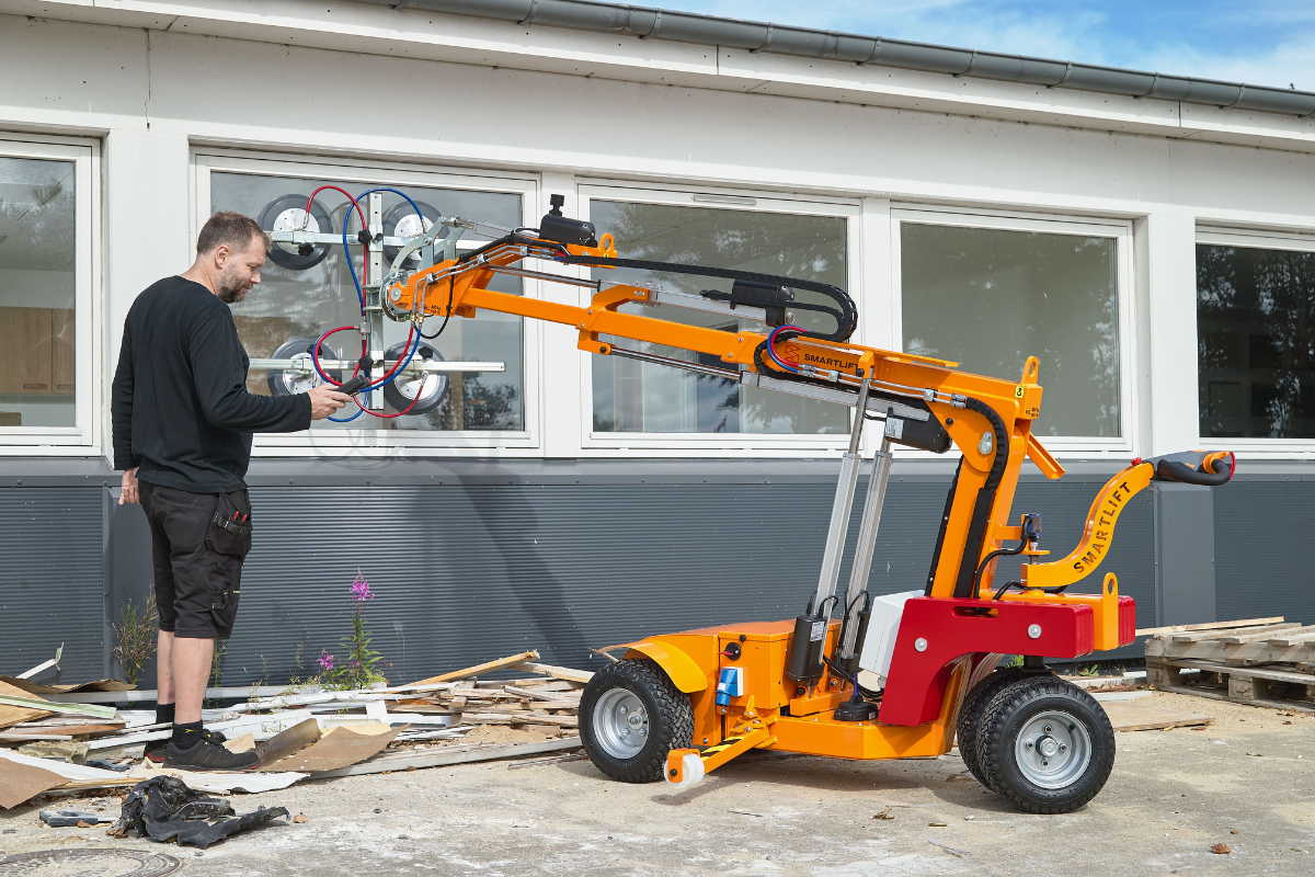 SL 409 HLE RT Outdoor con brazo extensible para instalación de vidrio