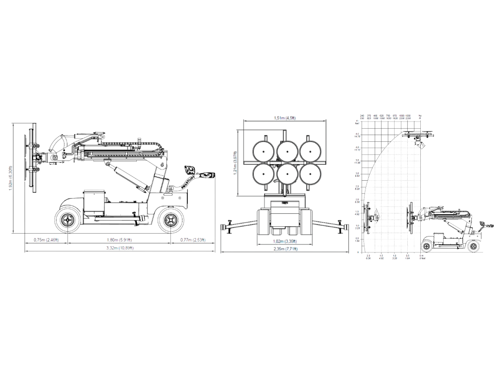 Plano técnico y dimensiones del robot SL 1009 Outdoor