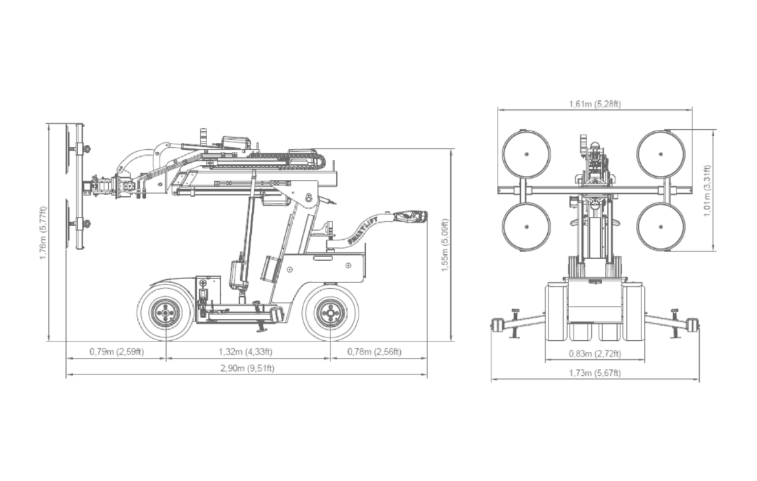 Plano técnico y dimensiones del SL 609 HLE RT Outdoor