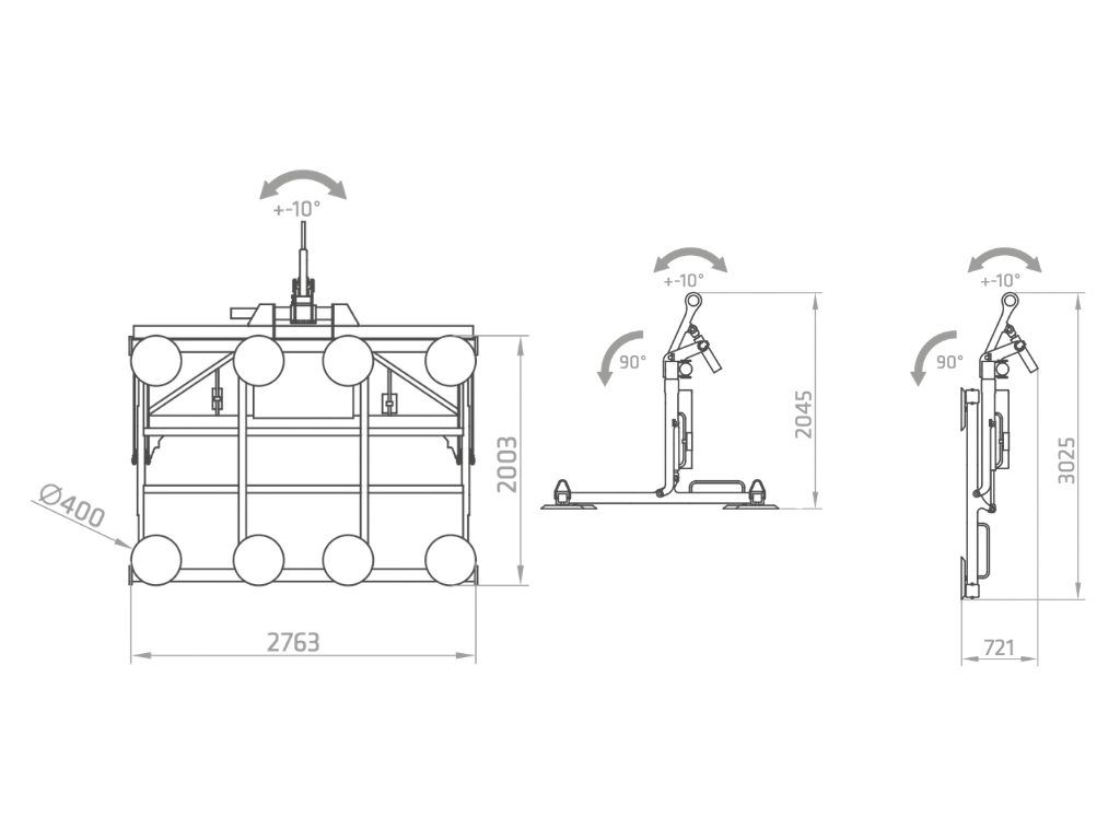 Plano técnico de la ventosa eléctrica FE23-1500