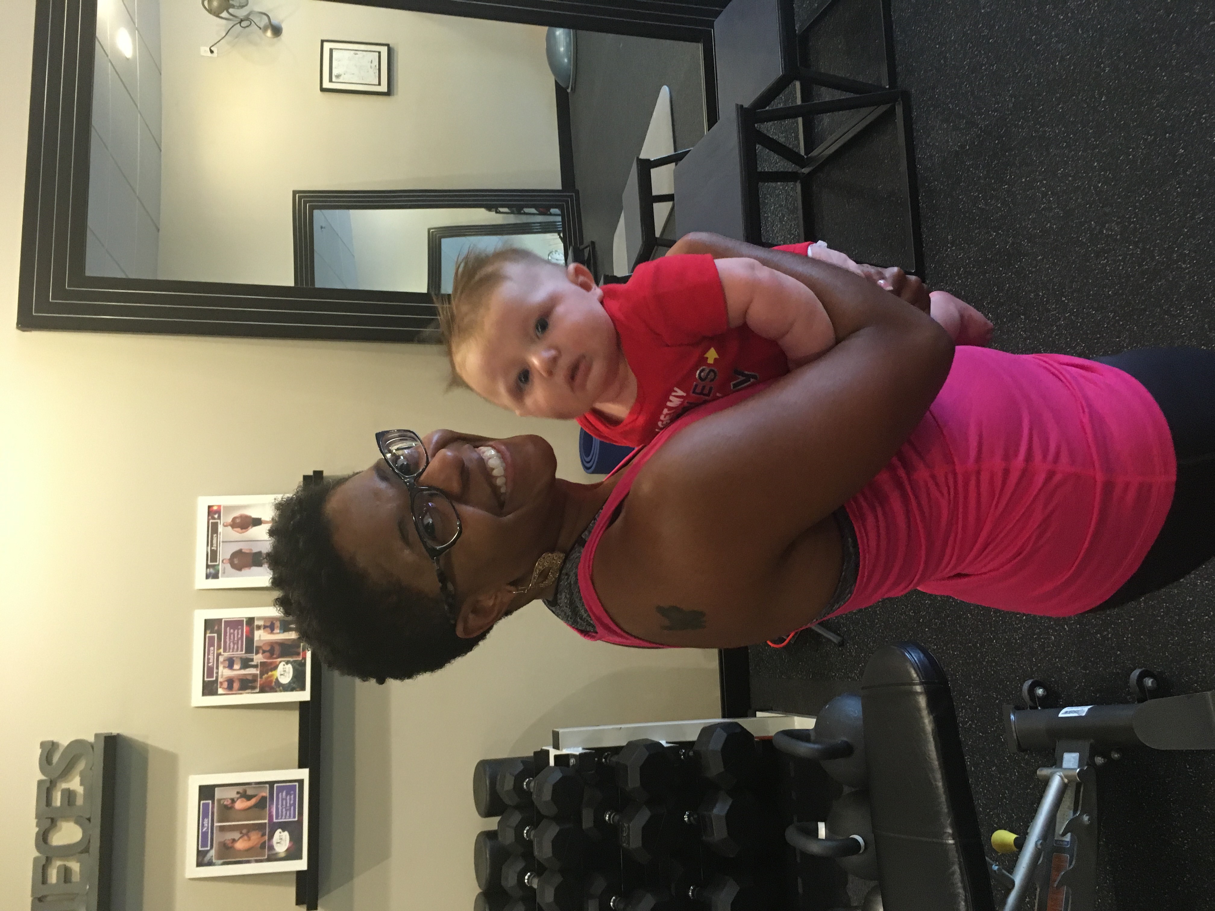 lady holding baby