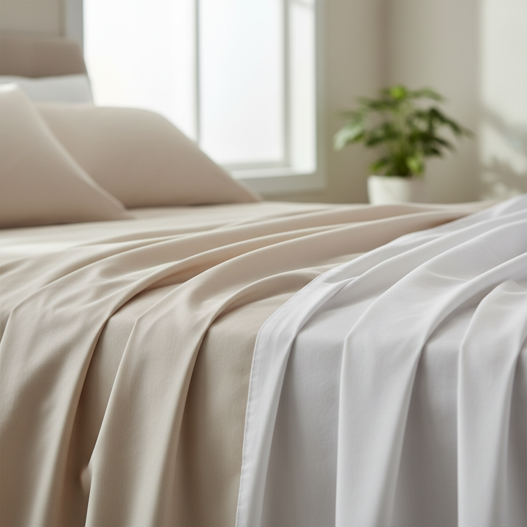 [{"question": "Are bamboo sheets cooler than polyester?", "answer": "Many people experience bamboo as cooler-feeling and less clingy than polyester microfiber, though bedding layers and room climate still matter."}, {"question": "Is microfiber the same as polyester?", "answer": "Microfiber sheets are usually made from very fine polyester fibers."}, {"question": "What is bamboo fabric made of?", "answer": "Most bamboo sheets are a regenerated cellulosic fiber sourced from bamboo pulp, often labeled viscose or rayon from bamboo."}, {"question": "Do polyester sheets cause static?", "answer": "They can in dry winter air; humidification and natural-fiber layers may help."}, {"question": "How do I know if my bamboo sheets are real bamboo?", "answer": "Check law labels and fiber percentages; beware of heavy polyester blends sold with bamboo imagery."}]