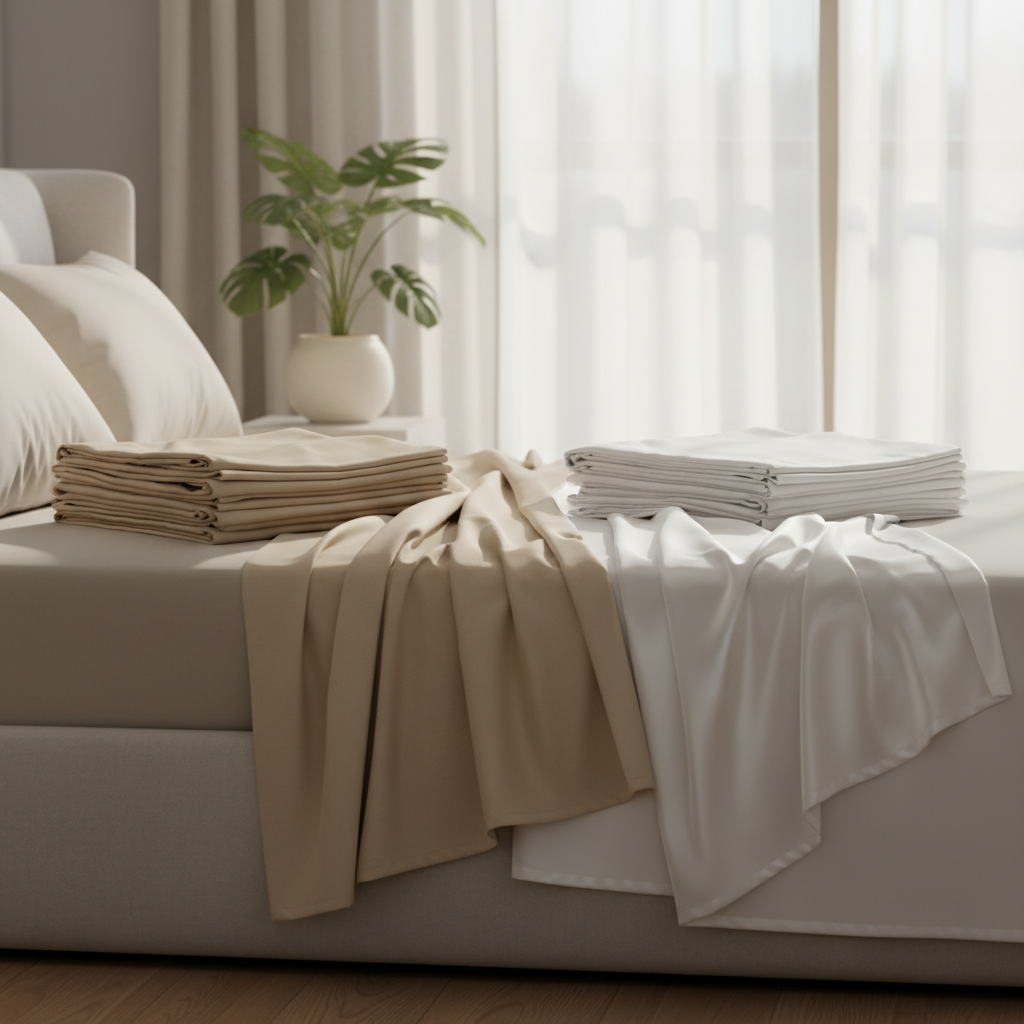 [{"question": "Are bamboo sheets cooler than silk?", "answer": "Both can feel cool initially; bamboo is often easier to refresh nightly for warm sleepers because care is simpler."}, {"question": "Is silk worth the maintenance?", "answer": "If you love the feel and will follow care instructions, yes; for low-maintenance softness, bamboo is usually simpler."}, {"question": "Can bamboo look like silk?", "answer": "Many bamboo sateen weaves offer a silk-like sheen while staying more washer-friendly than true silk."}, {"question": "Which is better for allergies?", "answer": "Either can work with regular washing; OEKO-TEX® labeling and mattress encasements may help depending on triggers."}, {"question": "What does momme mean for silk?", "answer": "Momme indicates silk weight; higher momme is often denser and more durable, but also pricier."}]