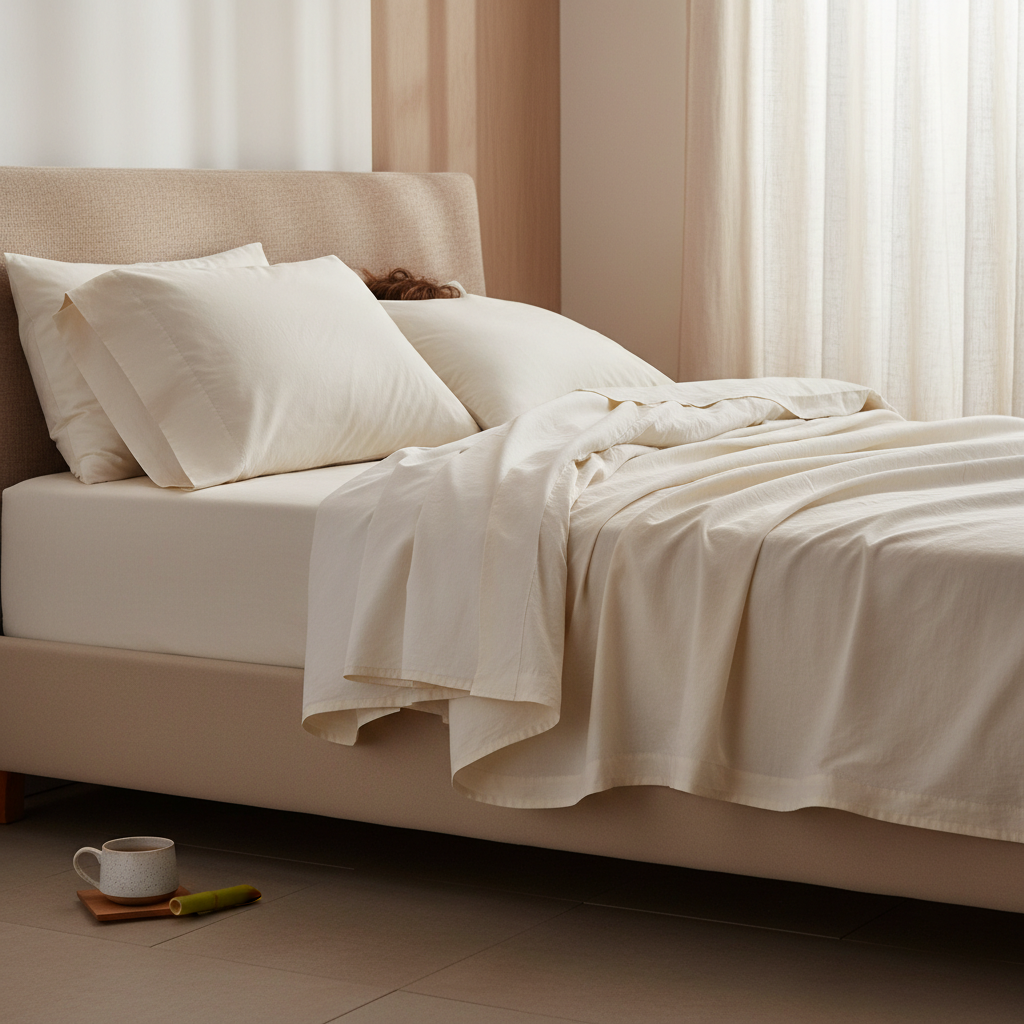 [{"question": "Are bamboo sheets good for adjustable beds?", "answer": "They can be excellent when you use the right size and pocket depth; bamboo’s smooth drape often feels comfortable as the base moves."}, {"question": "Do I need two fitted sheets on a split king adjustable bed?", "answer": "Usually yes—most split kings use two Twin XL mattresses that move independently, so each side typically needs its own Twin XL fitted."}, {"question": "What pocket depth should I choose?", "answer": "Measure mattress plus topper and protector, then choose a pocket with comfortable extra depth so corners stay anchored when the deck flexes."}, {"question": "Can a mattress protector make adjustable-bed sleeping too hot?", "answer": "A non-breathable protector can trap heat under any sheet; choose a breathable barrier if you sleep warm."}, {"question": "How should I wash bamboo sheets on an adjustable bed I use nightly?", "answer": "Gentle cycle, cold water, mild detergent, low heat drying, and avoid fabric softener to preserve softness and elastic longevity."}]