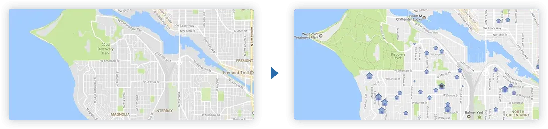 Housing distribution is shown in vMAP