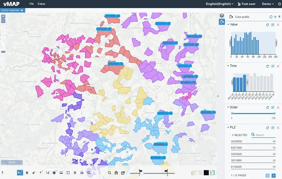 different color mapview