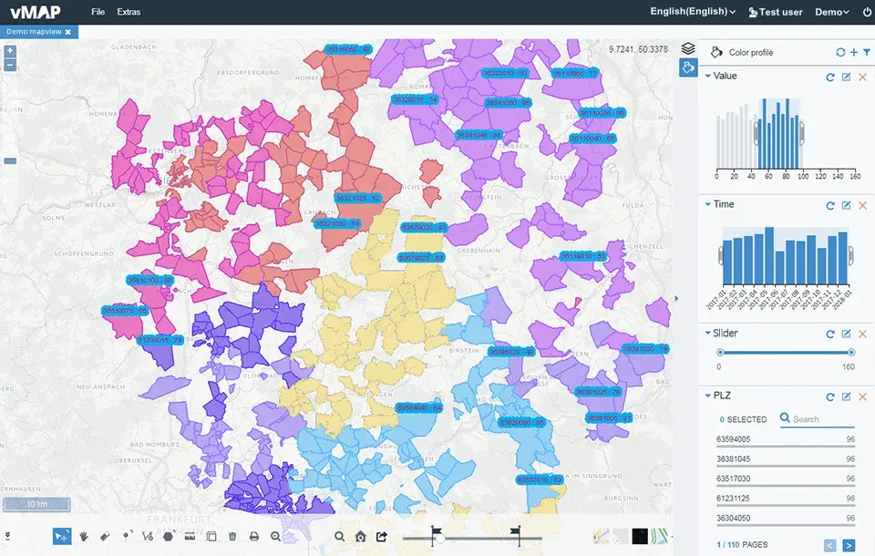 different color mapview