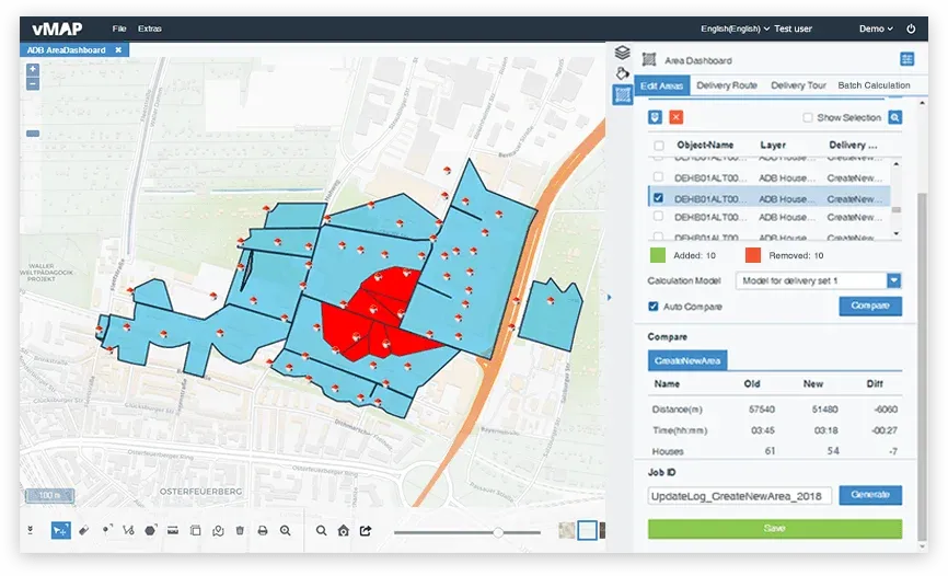 creaat Area Dashboard in vMAP