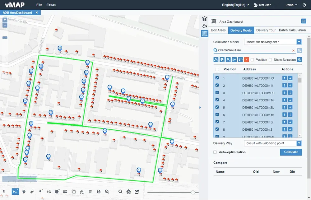 Area Dashboard in vMAP