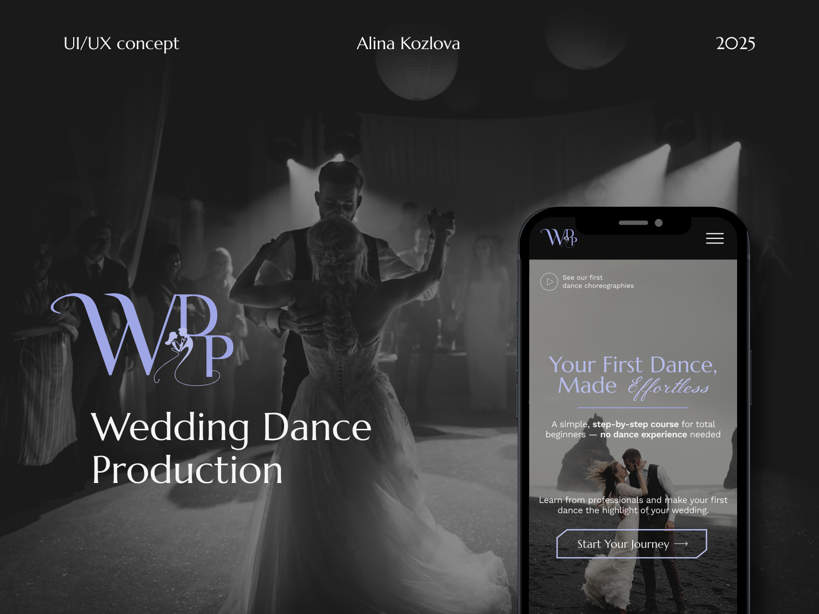 Wedding Dance Production — обкладинка освітнього проекту у Pinterest-естетиці