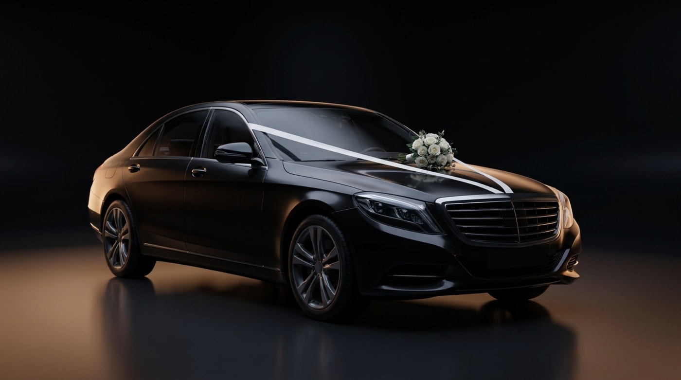 Hochzeitslimousine Frankfurt: Mercedes S-Klasse als Brautwagen mit Chauffeur