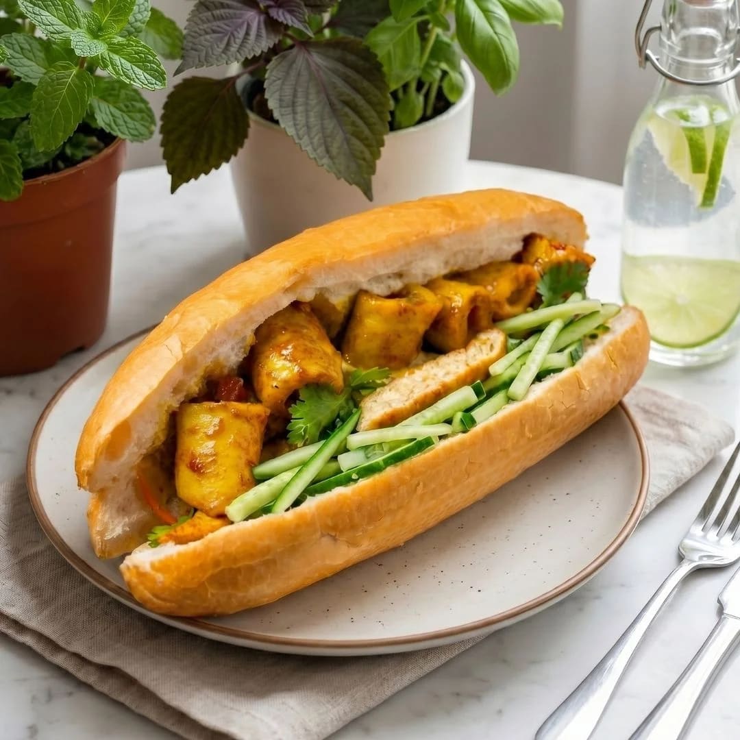 Banh mi ca ri seitan
