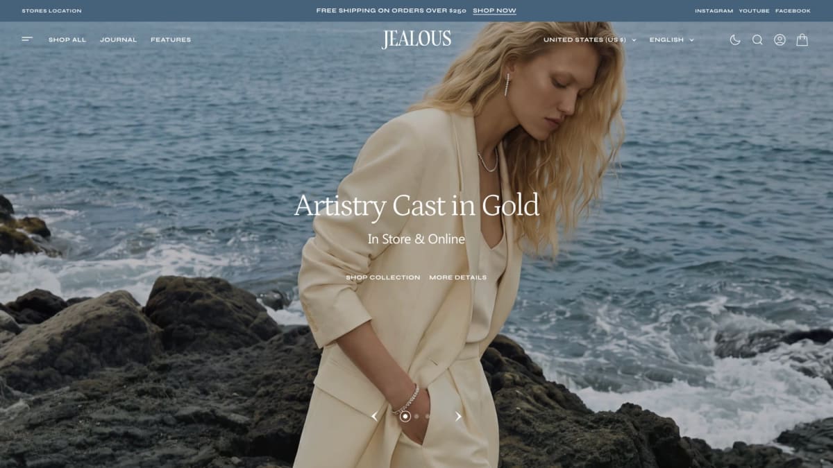 Jealous Shopify theme