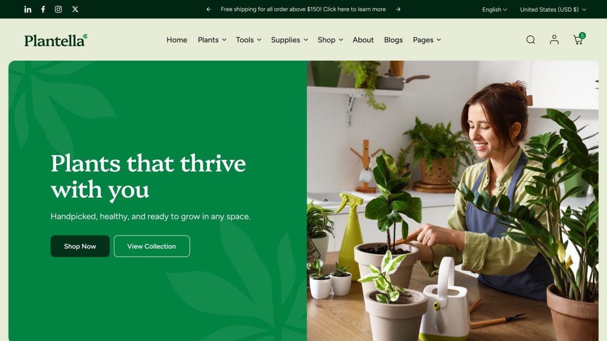 Plantella Shopify theme