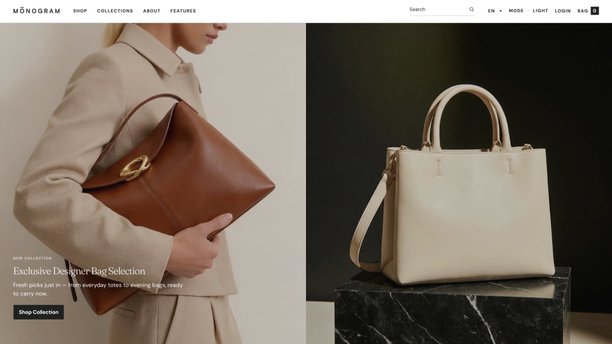 Monogram Shopify theme