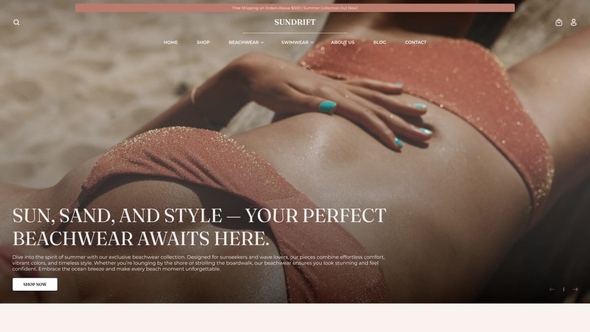 Sundrift Shopify theme